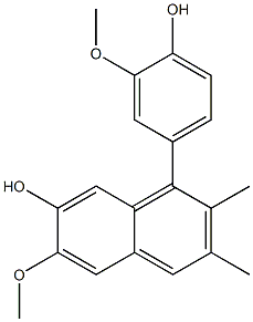 1-(3-Methoxy-4-hydroxyphenyl)-2,3-dimethyl-6-methoxynaphthalen-7-ol Struktur