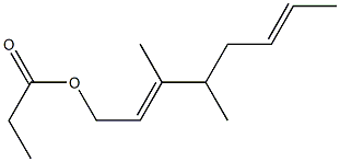 Propionic acid 3,4-dimethyl-2,6-octadienyl ester Struktur