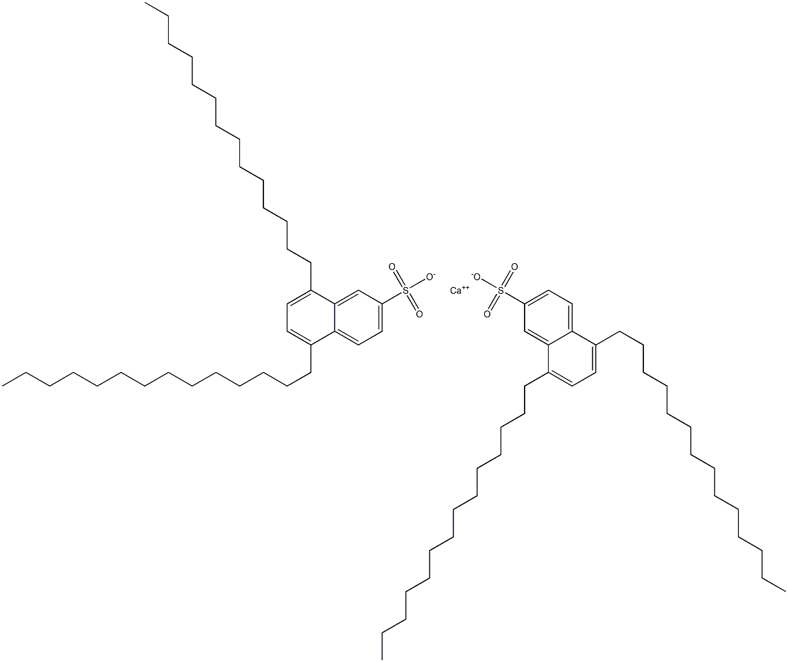 Bis(5,8-ditetradecyl-2-naphthalenesulfonic acid)calcium salt Struktur