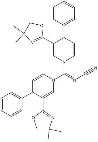 1,1'-(Cyanoiminomethylene)bis[4-phenyl-3-(4,4-dimethyl-2-oxazolin-2-yl)-1,4-dihydropyridine] Struktur