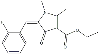 1,2-Dimethyl-4-oxo-5-(2-fluorobenzylidene)-2-pyrroline-3-carboxylic acid ethyl ester Struktur