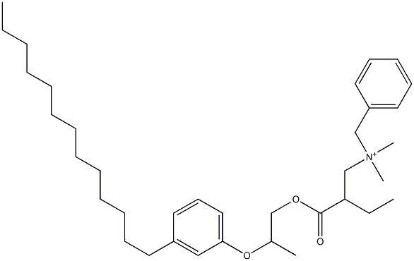 N,N-Dimethyl-N-benzyl-N-[2-[[2-(3-tridecylphenyloxy)propyl]oxycarbonyl]butyl]aminium Struktur