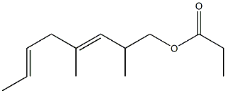 Propionic acid 2,4-dimethyl-3,6-octadienyl ester Struktur