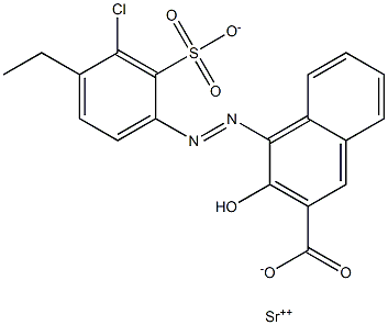 [1-[(3-Chloro-4-ethyl-2-sulfophenyl)azo]-2-hydroxy-3-naphthalenecarboxylic acid]strontium salt Struktur