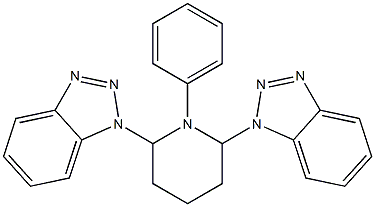 1-Phenyl-2,6-bis(1H-benzotriazol-1-yl)piperidine Struktur