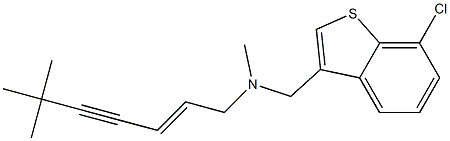 (2E)-6,6,N-Trimethyl-N-(7-chloro-1-benzothiophen-3-ylmethyl)-2-hepten-4-yn-1-amine Struktur