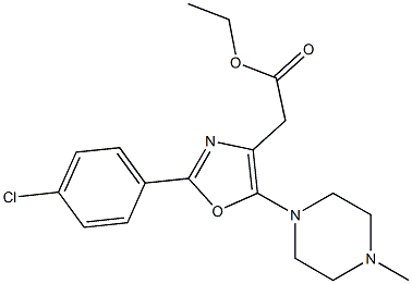 2-(4-Chlorophenyl)-5-(4-methylpiperazin-1-yl)oxazole-4-acetic acid ethyl ester Struktur