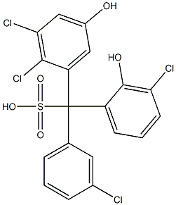 (3-Chlorophenyl)(3-chloro-2-hydroxyphenyl)(2,3-dichloro-5-hydroxyphenyl)methanesulfonic acid Struktur