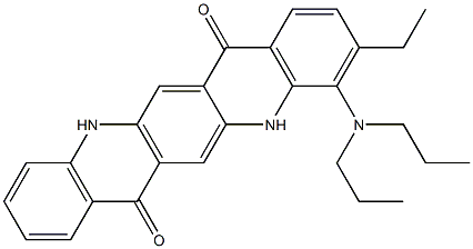 4-(Dipropylamino)-3-ethyl-5,12-dihydroquino[2,3-b]acridine-7,14-dione Struktur