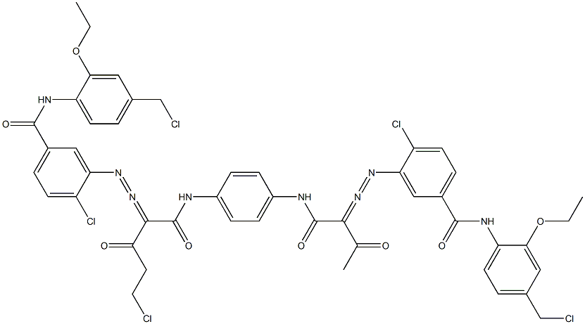 3,3'-[2-(Chloromethyl)-1,4-phenylenebis[iminocarbonyl(acetylmethylene)azo]]bis[N-[4-(chloromethyl)-2-ethoxyphenyl]-4-chlorobenzamide] Struktur