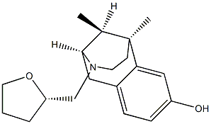 (2S,6S,11S)-1,2,3,4,5,6-Hexahydro-6,11-dimethyl-3-[[(S)-tetrahydrofuran]-2-ylmethyl]-2,6-methano-3-benzazocin-8-ol Struktur