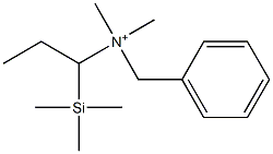 N-(Benzyl)-N,N-dimethyl-1-trimethylsilyl-1-propanaminium Struktur