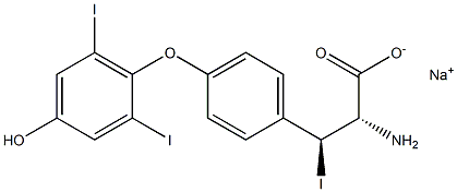 (2S,3S)-2-Amino-3-[4-(4-hydroxy-2,6-diiodophenoxy)phenyl]-3-iodopropanoic acid sodium salt Struktur