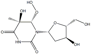 (5S,6S)-5,6-Dihydro-5-hydroxy-6-hydroperoxythymidine Struktur