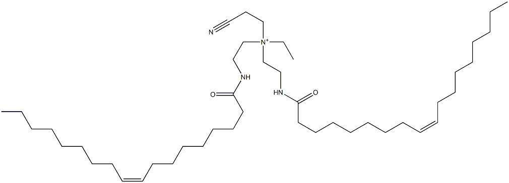 2-Cyano-N-ethyl-N,N-bis[2-[[(Z)-1-oxo-9-octadecenyl]amino]ethyl]ethanaminium Struktur