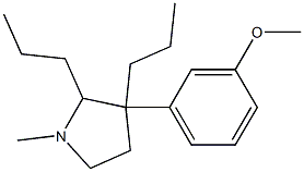 2,3-Dipropyl-3-(m-methoxyphenyl)-1-methylpyrrolidine Struktur