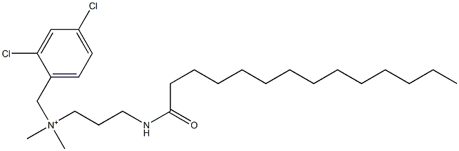 2,4-Dichloro-N,N-dimethyl-N-[3-[(1-oxotetradecyl)amino]propyl]benzenemethanaminium Struktur