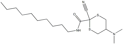 2-Cyano-5-(dimethylamino)-N-decyl-1,3-dithiane-2-carboxamide Struktur