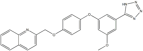 2-[4-[3-(1H-Tetrazol-5-yl)-5-methoxyphenoxy]phenoxymethyl]quinoline Struktur