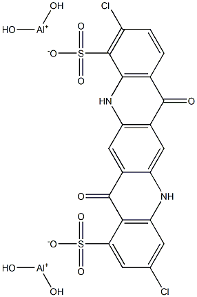 3,10-Dichloro-5,7,12,14-tetrahydro-7,14-dioxoquino[2,3-b]acridine-1,11-disulfonic acid bis(dihydroxyaluminum) salt Struktur