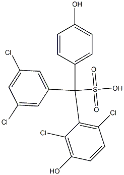 (3,5-Dichlorophenyl)(2,6-dichloro-3-hydroxyphenyl)(4-hydroxyphenyl)methanesulfonic acid Struktur