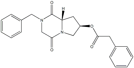 (6S,8R)-4-Benzyl-8-(phenylacetyloxy)-1,4-diazabicyclo[4.3.0]nonane-2,5-dione Struktur