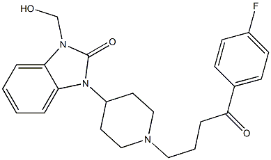 1-[1-[3-(p-Fluorobenzoyl)propyl]-4-piperidyl]-3-hydroxymethyl-1H-benzimidazol-2(3H)-one Struktur