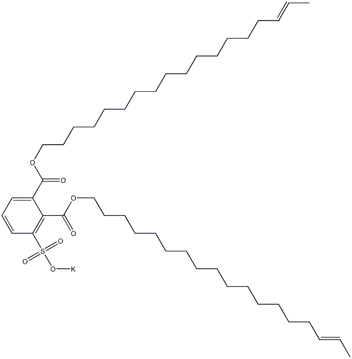 3-(Potassiosulfo)phthalic acid di(16-octadecenyl) ester Struktur