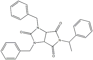 N-(1-Phenylethyl)-1,3-dibenzyl-2-oxoimidazolidine-4,5-dicarboximide Struktur