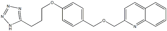 2-[4-[3-(1H-Tetrazol-5-yl)propoxy]benzyloxymethyl]quinoline Struktur