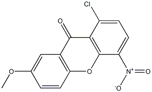 7-Methoxy-1-chloro-4-nitro-9H-xanthen-9-one Struktur