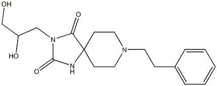 8-Phenethyl-3-[2,3-dihydroxypropyl]-1,3,8-triazaspiro[4.5]decane-2,4-dione Struktur