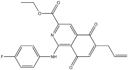 6-(2-Propenyl)-5,8-dihydro-1-(p-fluoroanilino)-5,8-dioxoisoquinoline-3-carboxylic acid ethyl ester Struktur