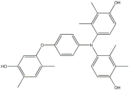 N,N-Bis(4-hydroxy-2,3-dimethylphenyl)-4-(5-hydroxy-2,4-dimethylphenoxy)benzenamine Struktur