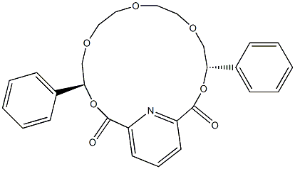 (4S,14S)-4,14-Diphenyl-3,6,9,12,15-pentaoxa-21-azabicyclo[15.3.1]henicosane-1(21),17,19-triene-2,16-dione Struktur