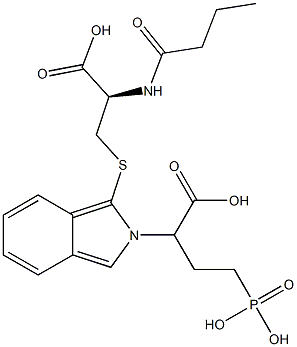 S-[2-(3-Phosphono-1-carboxypropyl)-2H-isoindol-1-yl]-N-butyryl-L-cysteine Struktur