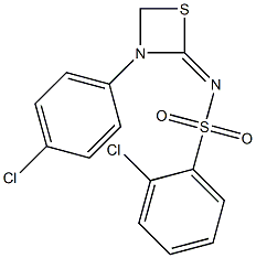 N-[3-(4-Chlorophenyl)-1,3-thiazetidin-2-ylidene]-2-chlorobenzenesulfonamide Struktur