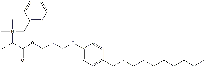 N,N-Dimethyl-N-benzyl-N-[1-[[3-(4-decylphenyloxy)butyl]oxycarbonyl]ethyl]aminium Struktur