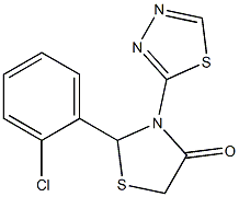 2-(2-Chlorophenyl)-3-(1,3,4-thiadiazol-2-yl)thiazolidin-4-one Struktur