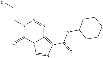 3-(2-Chloroethyl)-3,4-dihydro-4-oxo-N-cyclohexylimidazo[5,1-d]-1,2,3,5-tetrazine-8-carboxamide Struktur