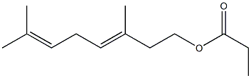 Propionic acid 3,7-dimethyl-3,6-octadienyl ester Struktur