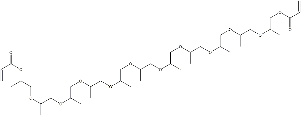 Diacrylic acid 2,5,8,11,14,17,20,23,26,29,32-undecamethyl-3,6,9,12,15,18,21,24,27,30-decaoxadotriacontane-1,32-diyl ester Struktur