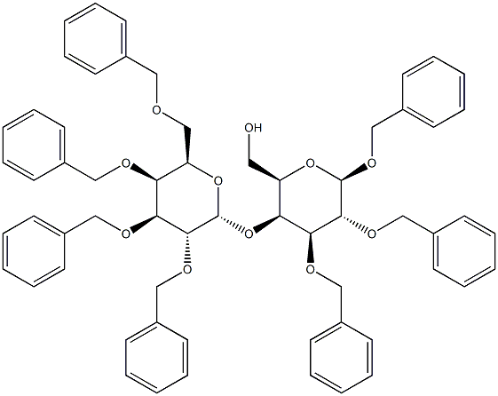 BENZYL 4-O-(2,3,4,6-TETRA-O-BENZYL ALPHA-D-GALACTOPYRANOSYL)-2,3-DI-O-BENZYL-BETA-D-GALACTOPYRANOSIDE Struktur