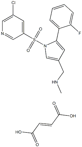 1-(1-((5-chloropyridin-3-yl)sulfonyl)-5-(2-fluorophenyl)-1H-pyrrol-3-yl)-N-methylmethanamine fumarate Struktur