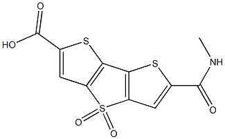 6-(methylcarbamoyl)dithieno[3,2-b:2',3'-d]thiophene-2-carboxylic acid 4,4-dioxide Struktur