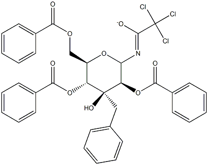 2,4,6-Tri-O-benzoyl-3-benzyl-D-mannopyranosyltrichloroacetimidate Struktur