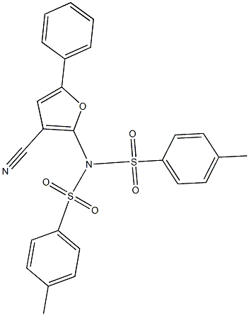 N-(3-cyano-5-phenyl-2-furyl)-4-methyl-N-[(4-methylphenyl)sulfonyl]benzenesulfonamide Struktur