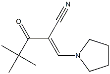 (E)-2-(2,2-dimethylpropanoyl)-3-(1-pyrrolidinyl)-2-propenenitrile Struktur