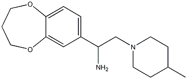 1-(3,4-dihydro-2H-1,5-benzodioxepin-7-yl)-2-(4-methylpiperidin-1-yl)ethanamine Struktur