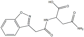 4-amino-2-[(1,2-benzisoxazol-3-ylacetyl)amino]-4-oxobutanoic acid Struktur